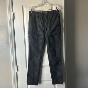 Black and Dark Gray Athletic Pants